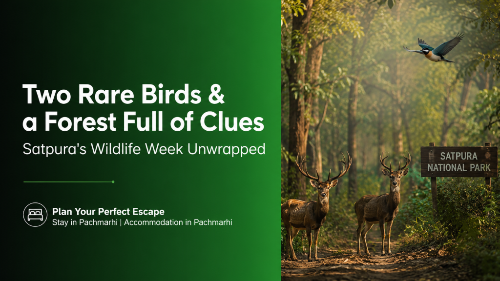 Two rare birds and wildlife sightings in Satpura National Park with luxury stay in Pachmarhi and premium accommodation in Pachmarhi surrounded by forest nature